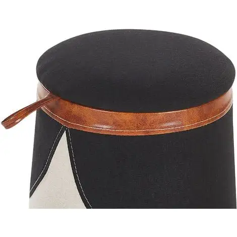 Beliani Kids Pouffe Footstool Faux Linen Upholstered With Storage Beige Apache 7 Beliani Kids Pouffe Footstool Faux Linen Upholstered With Storage Beige Apache - Image 5