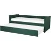 Beliani Modern Fabric EU Small Single Trundle Bed Frame Buttoned 2ft6 Dark Green Libourne -Children's chairs Sales Store 23985986 1