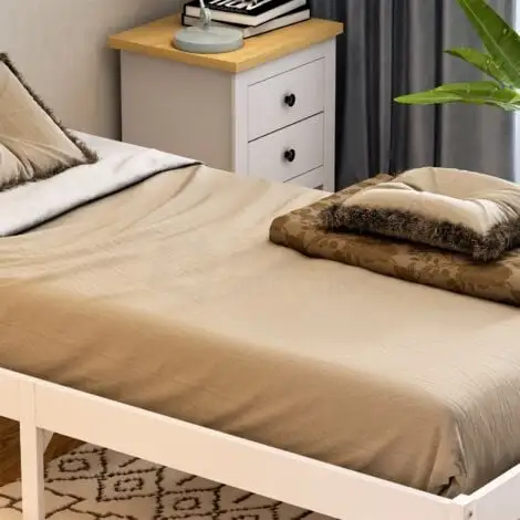 Home Discount Milan 3ft Single Solid Pine Wood Bed Frame, Low Foot End, White-&-Pine, 190 X 90 Cm 6 Home Discount Milan 3ft Single Solid Pine Wood Bed Frame, Low Foot End, White-&-Pine, 190 X 90 Cm - Image 4