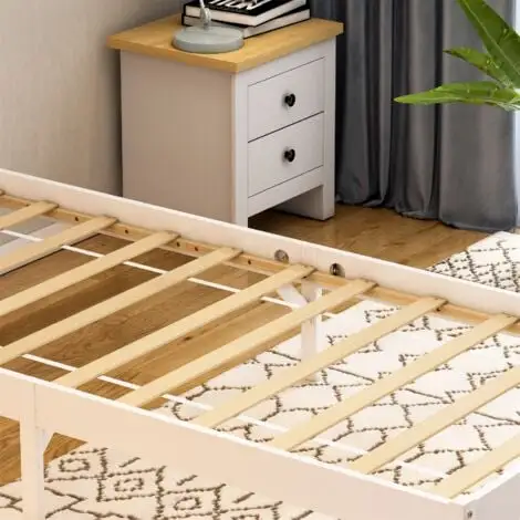 Home Discount Milan 3ft Single Solid Pine Wood Bed Frame, Low Foot End, White-&-Pine, 190 X 90 Cm 7 Home Discount Milan 3ft Single Solid Pine Wood Bed Frame, Low Foot End, White-&-Pine, 190 X 90 Cm - Image 5