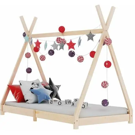 Kids Bed Frame Solid Pine Wood 70x140 Cm VidaXL 3 Kids Bed Frame Solid Pine Wood 70x140 Cm VidaXL