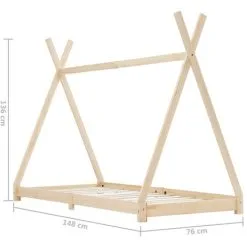 Kids Bed Frame Solid Pine Wood 70x140 Cm VidaXL 9 Kids Bed Frame Solid Pine Wood 70x140 Cm VidaXL -Children's chairs Sales Store 24730503 3