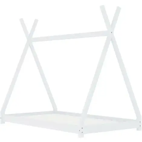 Hommoo Kids Bed Frame White Solid Pine Wood 70x140 Cm VD24212 4 Hommoo Kids Bed Frame White Solid Pine Wood 70x140 Cm VD24212 - Image 2