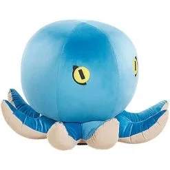 Beliani Kids Sea Animal Stool Velvet Children's Pouffe Playroom Blue Octopus