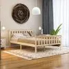 Home Discount Milan 4ft6 Double Solid Pine Wood Bed Frame, High Foot End, Pine, 190 X 135 Cm -Children's chairs Sales Store 25535216 1