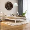 Home Discount Milan 4ft6 Double Solid Pine Wood Bed Frame, Low Foot End, White-&-Pine, 190 X 135 Cm -Children's chairs Sales Store 25535237 1