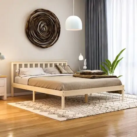 Home Discount Milan 5ft King Size Solid Pine Wood Bed Frame, Low Foot End, Pine, 200 X 150 Cm 3 Home Discount Milan 5ft King Size Solid Pine Wood Bed Frame, Low Foot End, Pine, 200 X 150 Cm