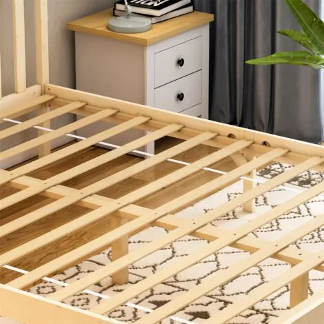 Home Discount Milan 5ft King Size Solid Pine Wood Bed Frame, Low Foot End, Pine, 200 X 150 Cm 7 Home Discount Milan 5ft King Size Solid Pine Wood Bed Frame, Low Foot End, Pine, 200 X 150 Cm - Image 5
