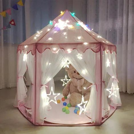 Livingandhome Children Kids Play Tent Fairy Princess Girls Hexagon Playhouse Mesh 3 Livingandhome Children Kids Play Tent Fairy Princess Girls Hexagon Playhouse Mesh