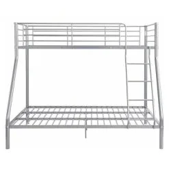 Humza Amani Palmdale Metal Triple Sleeper Bunk Bed, Single / Double (Frame Only) - Silver -Children's chairs Sales Store 29016696 3