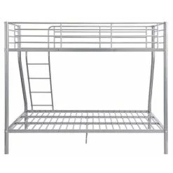 Humza Amani Palmdale Metal Triple Sleeper Bunk Bed, Single / Double (Frame Only) - Silver -Children's chairs Sales Store 29016696 4