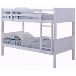 Humza Amani Lala White Wooden Bunk Bed, Converts To 2 Small Single Beds (Frame Only) - 2FT6 Small Single