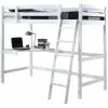 Humza Amani Wooden Study 3FT Bunk Bed Frame With Desk In White - Frame Only -Children's chairs Sales Store 29016715 1