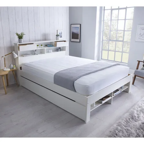 Bedmaster Fabio Wooden Bed White Double 4 Bedmaster Fabio Wooden Bed White Double - Image 2