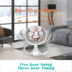 Puluomis Electric Baby Bouncer With Remote Control, Baby Swing Chair, Infant Cradle Seats, With Built-in & Bluetooth Music, For Infant Newborn -Children's chairs Sales Store 29550315 4