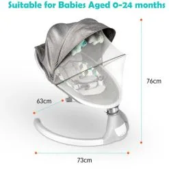 Puluomis Electric Baby Bouncer With Remote Control, Baby Swing Chair, Infant Cradle Seats, With Built-in & Bluetooth Music, For Infant Newborn -Children's chairs Sales Store 29550315 5