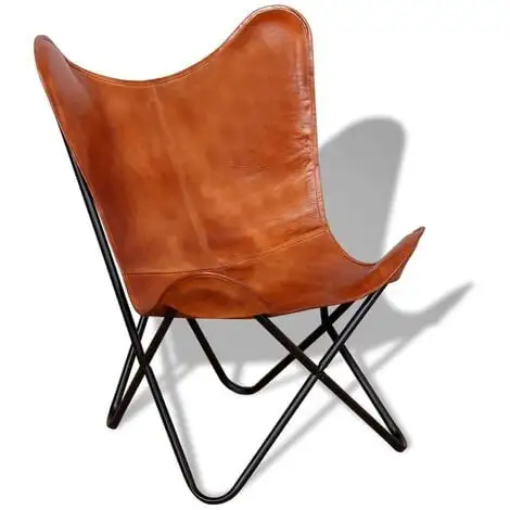 Devenirriche Butterfly Chair Brown Real Leather 3 Devenirriche Butterfly Chair Brown Real Leather