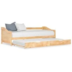 Devenirriche Pull-out Sofa Bed Frame Pinewood 90x200 Cm