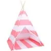 Children Teepee Tent With Bag Peach Skin Stripe 120x120x150 Cm VidaXL 1 Children Teepee Tent With Bag Peach Skin Stripe 120x120x150 Cm VidaXL -Children's chairs Sales Store 32165576 1