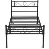 Yaheetech 3ft Single Iron Platform Bed With Scroll Design Headboard And Footboard， Black -Children's chairs Sales Store 32347881 1