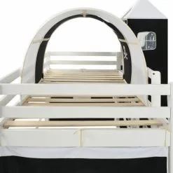 ZOOMIEKIDS Nehru European Single Mid Sleeper Bed With Curtain By Zoomie Kids -Children's chairs Sales Store 32361685 4