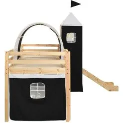 ZOOMIEKIDS Nehru European Single Mid Sleeper Bed With Curtain By Zoomie Kids -Children's chairs Sales Store 32362193 3