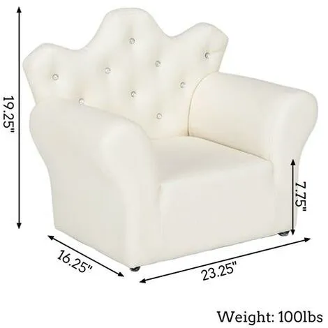 FAMIHOLLD Kids Children Sofa Seat Armchair Lounger Couch Furniture With Footstool - White 3 FAMIHOLLD Kids Children Sofa Seat Armchair Lounger Couch Furniture With Footstool - White - Image 2