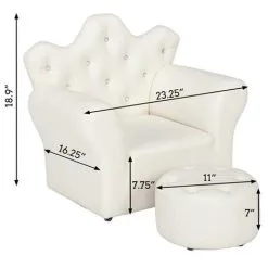 FAMIHOLLD Kids Children Sofa Seat Armchair Lounger Couch Furniture With Footstool - White 9 FAMIHOLLD Kids Children Sofa Seat Armchair Lounger Couch Furniture With Footstool - White -Children's chairs Sales Store 37853611 4