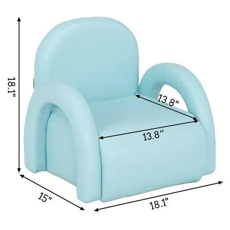 FAMIHOLLD Children's Single Sofa Rainbow Section Sky Blue 4 FAMIHOLLD Children's Single Sofa Rainbow Section Sky Blue - Image 2