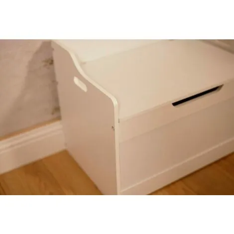 MARCO PAUL Wooden Toybox Chest Toy Storage Baby Box - White Kids Storage Units Square Strong, Stable And Hardwearing Ottoman Storage Box For Children's, Bedrooms Or Nurseriess Boys Girls Toy Storage Bo 4 MARCO PAUL Wooden Toybox Chest Toy Storage Baby Box - White Kids Storage Units Square Strong, Stable And Hardwearing Ottoman Storage Box For Children's, Bedrooms Or Nurseriess Boys Girls Toy Storage Bo - Image 2