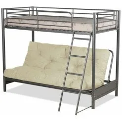 Humza Amani Futon Bunk Bed And With Futon Mattress (top Mattress At Extra Cost) - Cream