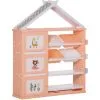 HOMCOM Kids Storage Unit Toy Box Organiser Book Shelf With Shelves Storage Cabinets Orange 2 HOMCOM Kids Storage Unit Toy Box Organiser Book Shelf With Shelves Storage Cabinets Orange -Children's chairs Sales Store 40901431 1