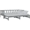 Pull-out Day Bed Grey Solid Pinewood 2x VidaXL -Children's chairs Sales Store 47296084 1