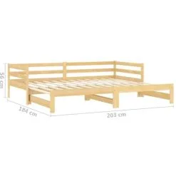 Pull-out Day Bed Solid Pinewood 2x VidaXL -Children's chairs Sales Store 47747431 3