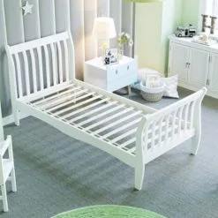 Home Discount Orion 3ft Single Solid Wood Sleigh Bed, White, 190 X 90 Cm 11 Home Discount Orion 3ft Single Solid Wood Sleigh Bed, White, 190 X 90 Cm -Children's chairs Sales Store 49193924 5