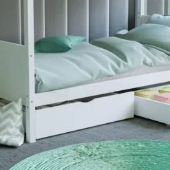 Home Discount Gemini 3ft Single Wood Detachable Bunk Bed 2pc Underbed Drawers, White -Children's chairs Sales Store 49193969 4