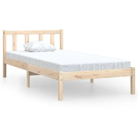 Bed Frame Solid Pinewood 90x200 Cm VidaXL 3 Bed Frame Solid Pinewood 90x200 Cm VidaXL
