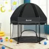 Costway Portable Baby Playpen Hexagonal Folding Play Yard Toddler Activity Center Black -Children's chairs Sales Store 50914453 1