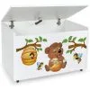 Leomark Large Wheeled Wooden Toy Box For With Stool Seat - Bear And Bees 1 Leomark Large Wheeled Wooden Toy Box For With Stool Seat - Bear And Bees -Children's chairs Sales Store 51194648 1
