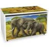Leomark Large Wheeled Wooden Toy Box For With Stool Seat - Safari -Children's chairs Sales Store 51194653 1