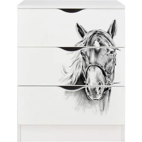 Leomark White Chest Of Drawers - ROMA - Horse 4 Leomark White Chest Of Drawers - ROMA - Horse - Image 2