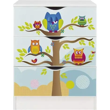 Leomark White Chest Of Drawers - ROMA -Owls 4 Leomark White Chest Of Drawers - ROMA -Owls - Image 2