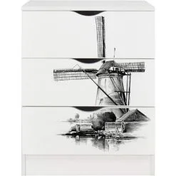 Leomark White Chest Of Drawers - ROMA - Windmill