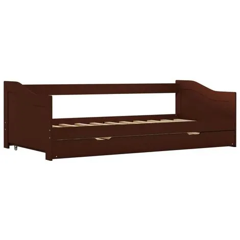 Topdeal Pull-out Sofa Bed Frame Dark Brown Pinewood 90x200 Cm VDTD24042 6 Topdeal Pull-out Sofa Bed Frame Dark Brown Pinewood 90x200 Cm VDTD24042 - Image 4