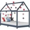 Topdeal Kids Bed Frame Grey Solid Pine Wood 70x140 Cm VDTD24206 -Children's chairs Sales Store 51867417 1