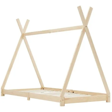 Topdeal Kids Bed Frame Solid Pine Wood 70x140 Cm VDTD24209 4 Topdeal Kids Bed Frame Solid Pine Wood 70x140 Cm VDTD24209 - Image 2