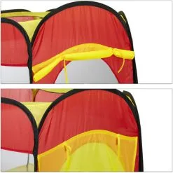 Relaxdays Ball Pit With 100 Balls For Kids, Pop Up Play Tent For Age 3 And Up, HWD: 70x85x100 Cm, Hexagonal, Red-Yellow -Children's chairs Sales Store 52223311 4