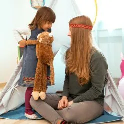 Relaxdays Teepee Play Tent, Children’s Playhouse Wigwam, For Indoor And Outdoor Use, Age 3 And Up, HxWxD: 155 X 125 X 125 Cm, Grey -Children's chairs Sales Store 52226693 5