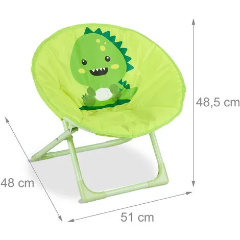 Relaxdays Moon Chair Kids, Foldable, Indoor, Camping Seat For Boys & Girls, HxWxD 48 X 51 X 48 Cm, Monster, Yellow 6 Relaxdays Moon Chair Kids, Foldable, Indoor, Camping Seat For Boys & Girls, HxWxD 48 X 51 X 48 Cm, Monster, Yellow - Image 4