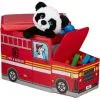 Relaxdays Children’s Storage Ottoman, Lidded Toy Box, Folding, Boys & Girls, Fire Truck Design, 50 Litres, Red -Children's chairs Sales Store 52548027 1